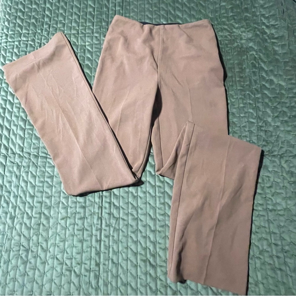 Up! Women’s faux‎ suede tan beige pull on pants trousers size 0